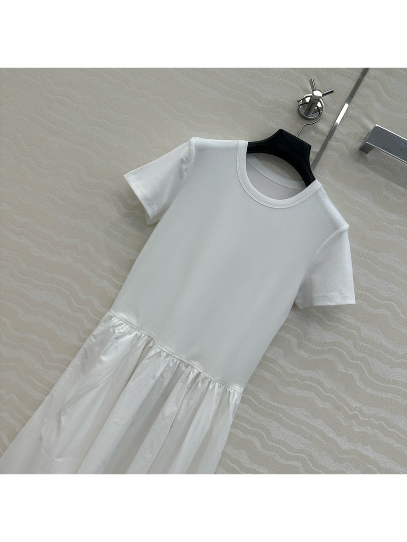 Ralph Lauren Exclusive Summer Preppy Cotton Poplin Paneled Maxi Dress White