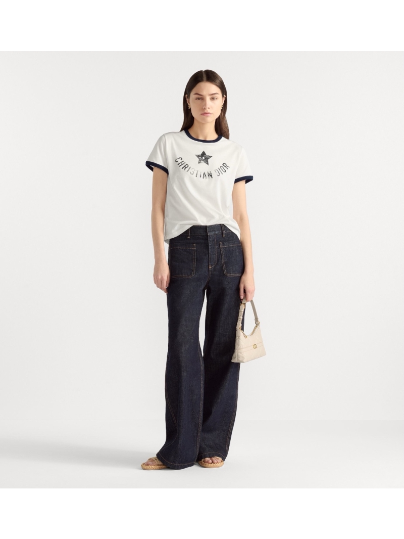 Dior MissDior Summer Lucky Star Cotton Lettering T-Shirt black