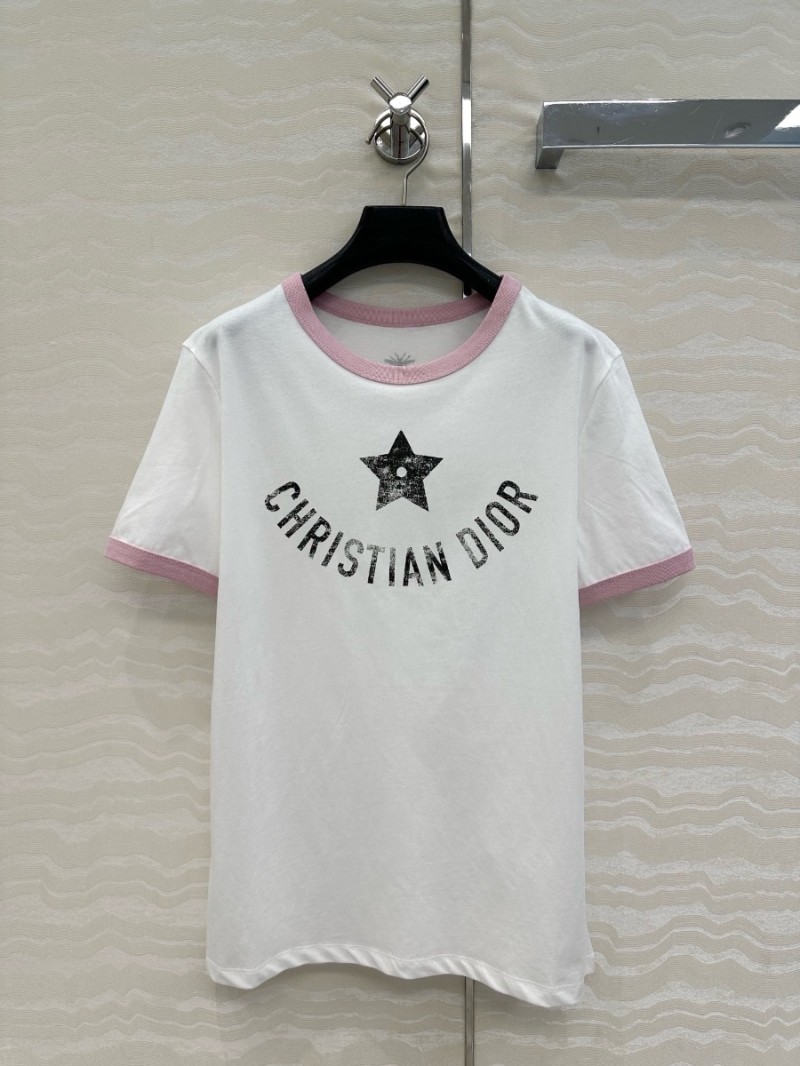 Dior MissDior Summer Lucky Star Cotton Lettering T-Shirt lilac