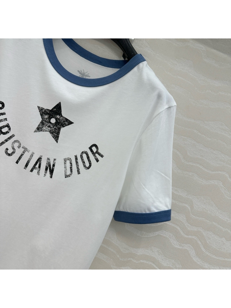 Dior MissDior Summer Lucky Star Cotton Lettering T-Shirt blue