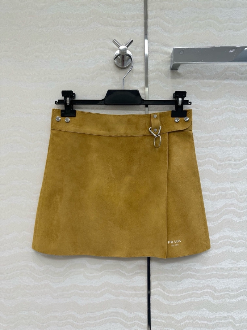 Prada Exclusive Imported Suede Lambskin Mini Skirt