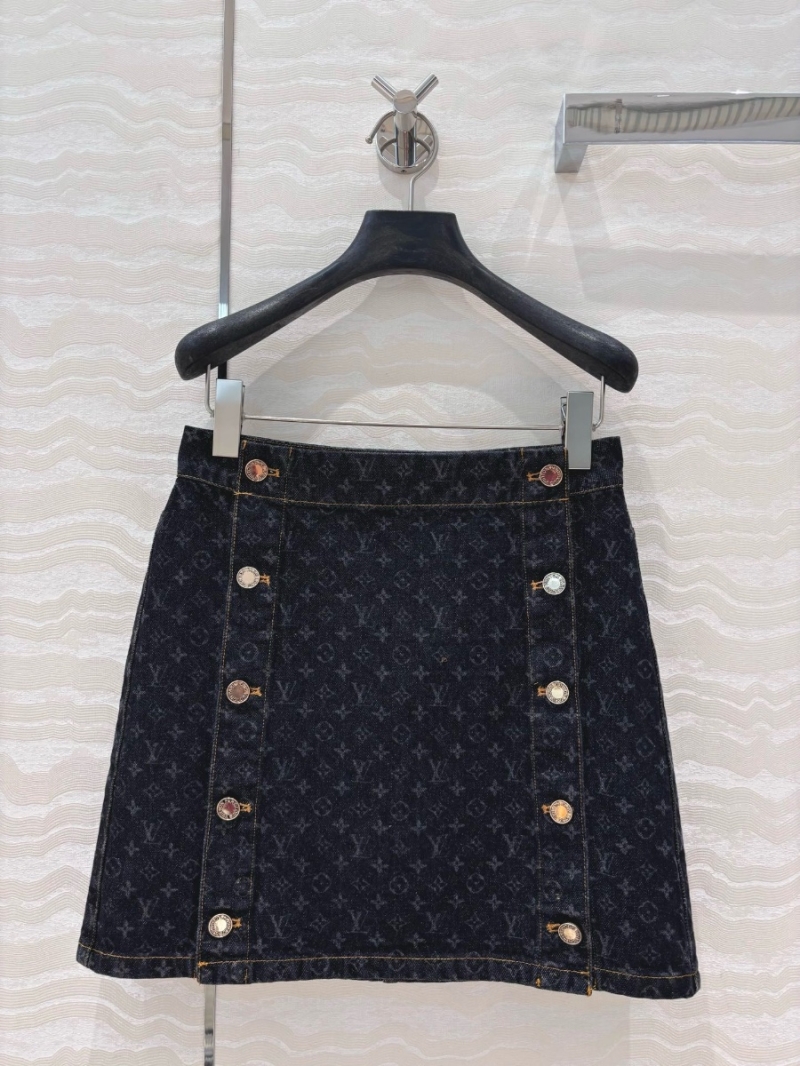 Louis Vuitton LV 25s Spring/Summer Dark Monogram Jacquard Denim Skirt