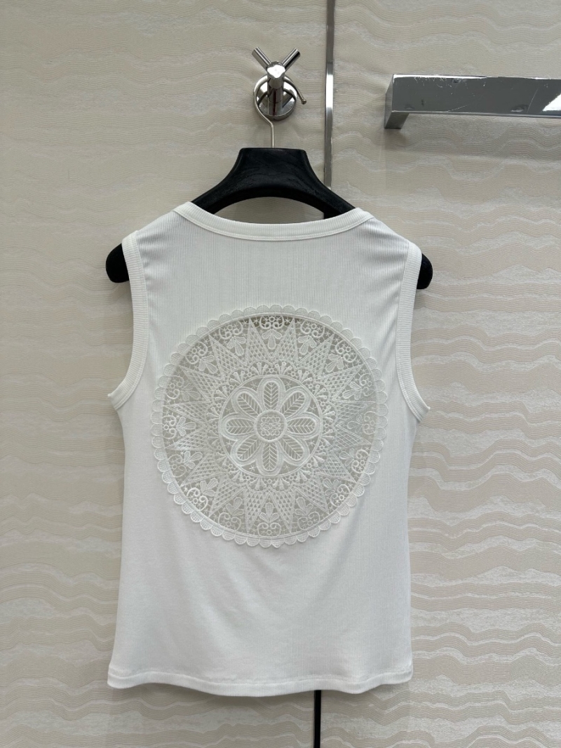 Loewe Paula’s Exclusive Limited-Edition Sunflower Lace Back Modal Ribbed Tank Top white