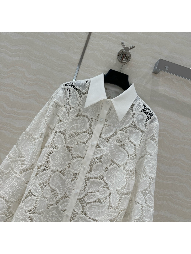Valentino Resort Embroidered Lace Shirt Long Sleeves