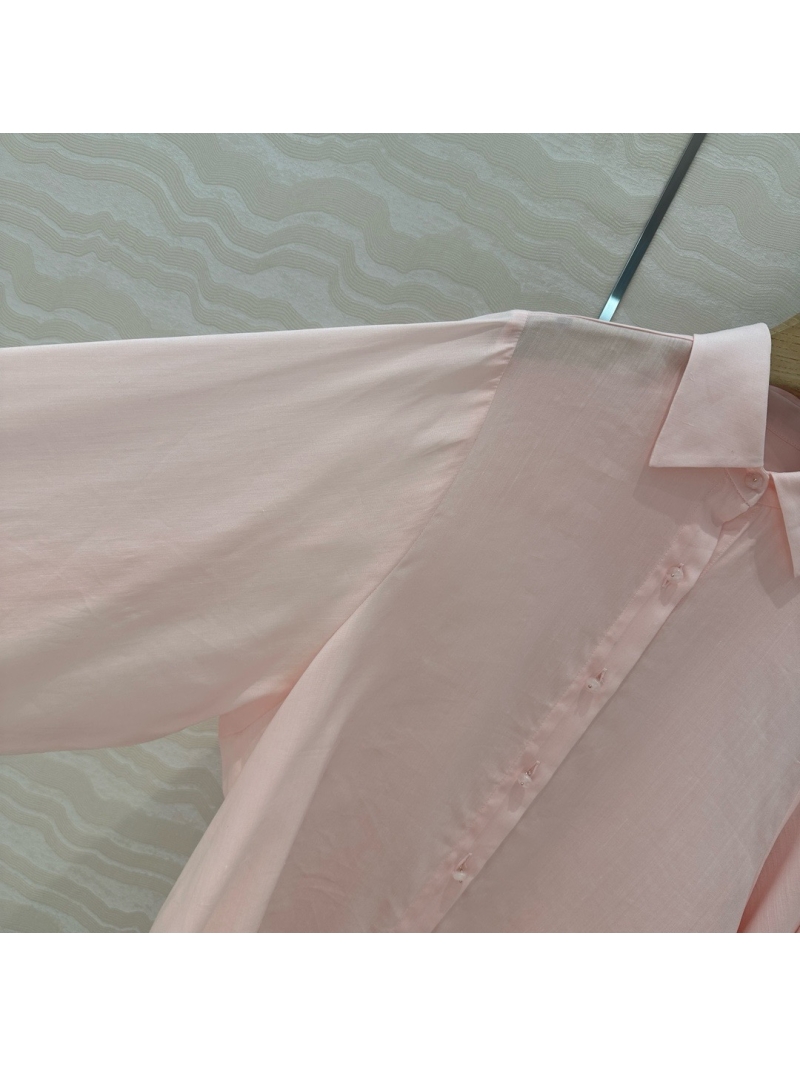 Zimmerman Exclusive Limited-Edition 100% Linen Pink Crystal Button Shirt