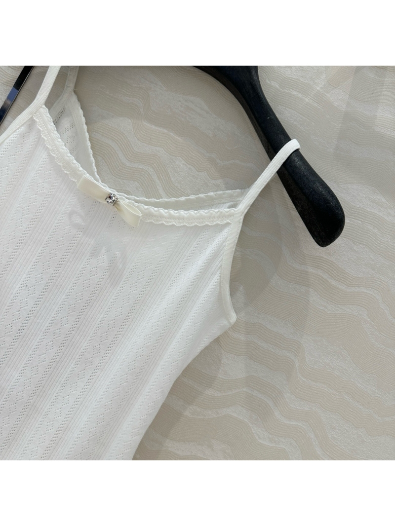 Chanel Coco Hollow-Out Pure Cotton Camisole