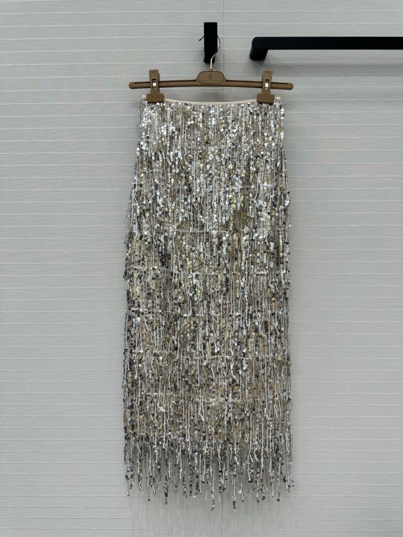 Brunello Cucinelli Exclusive Limited-Edition Sequin Fringe Maxi Skirt