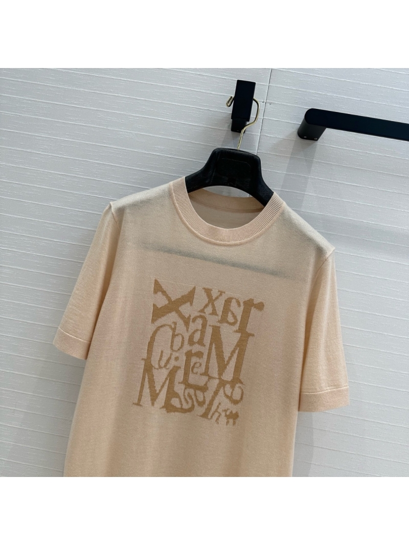 Maxmara '25 Logo Jacquard Knit Top Beige