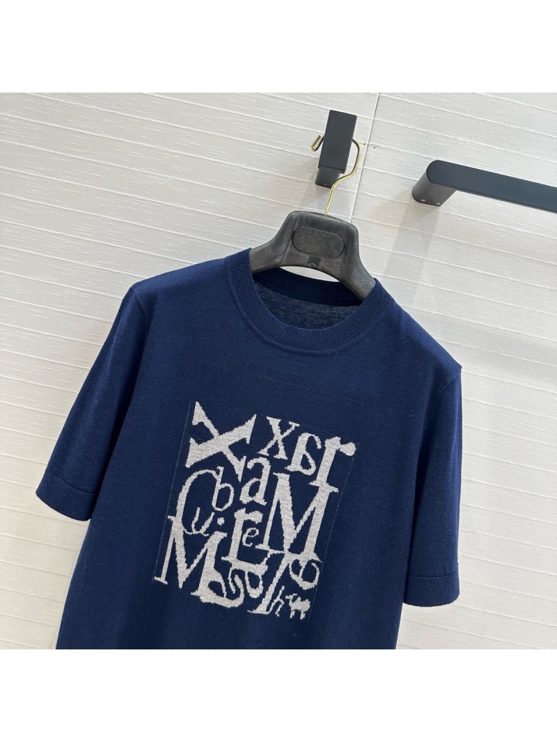 Maxmara '25 Logo Jacquard Knit Top Navy