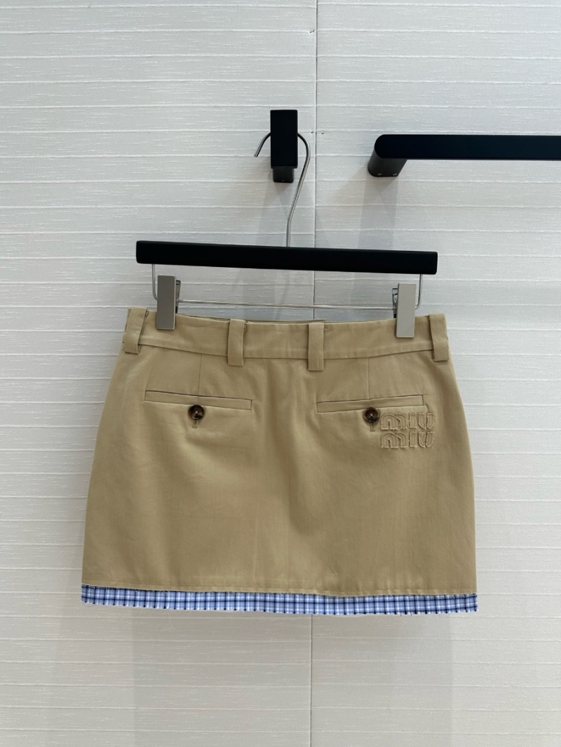 Miu Miu '25 Early Spring Khaki Mini Skirt