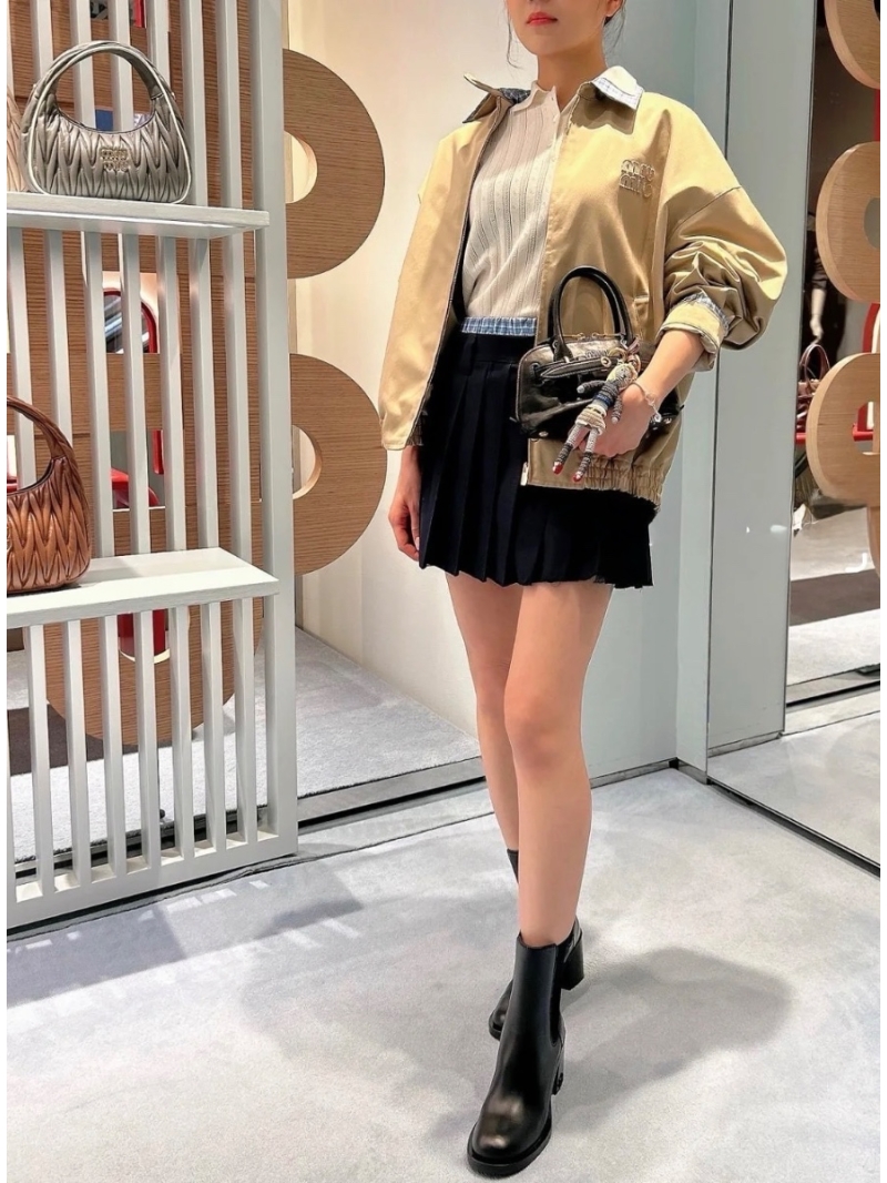 Miu Miu '25 Unisex Early Spring Khaki Jacket