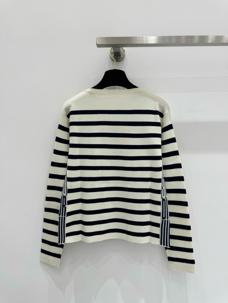 Dior 2025 New Striped Knit Top – Two Tones White