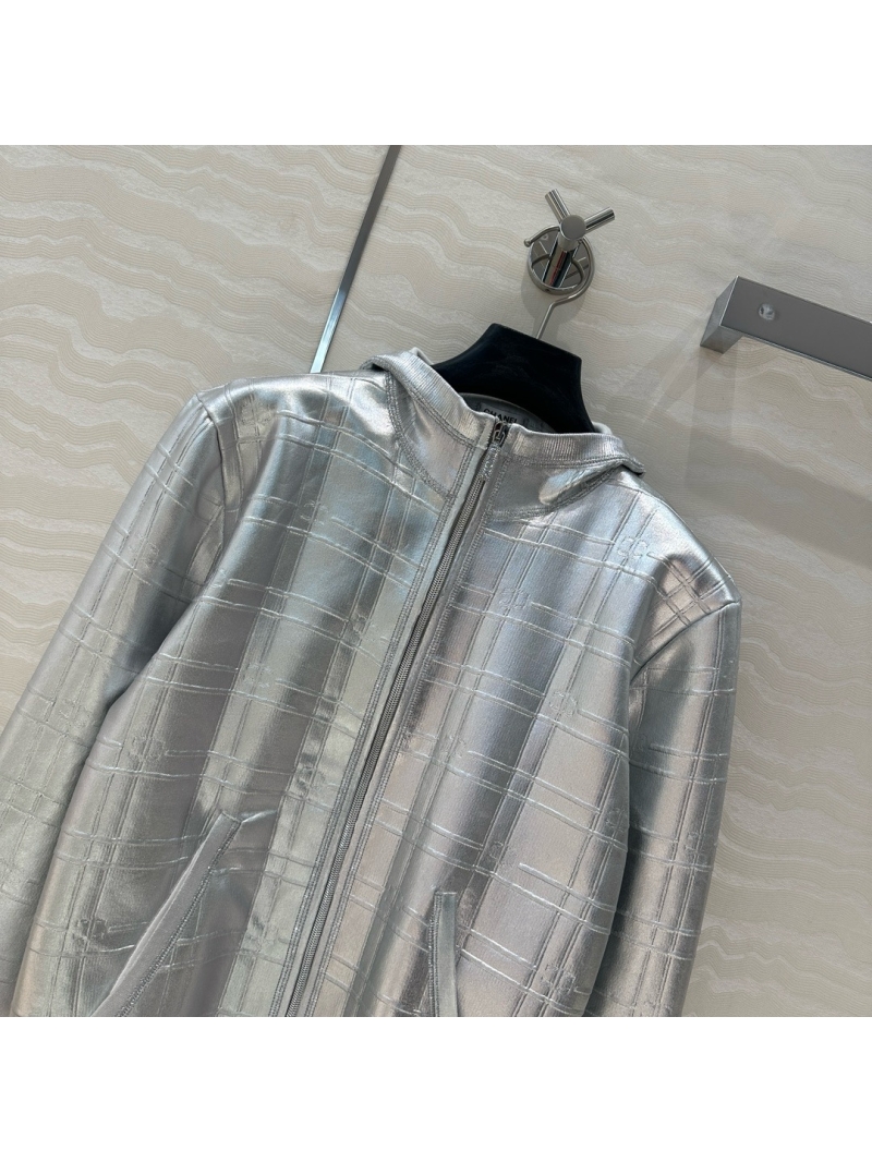 Chanel Coco Girl Metallic Coated Hooded Jacket Limited Edition – 2025 New Collection