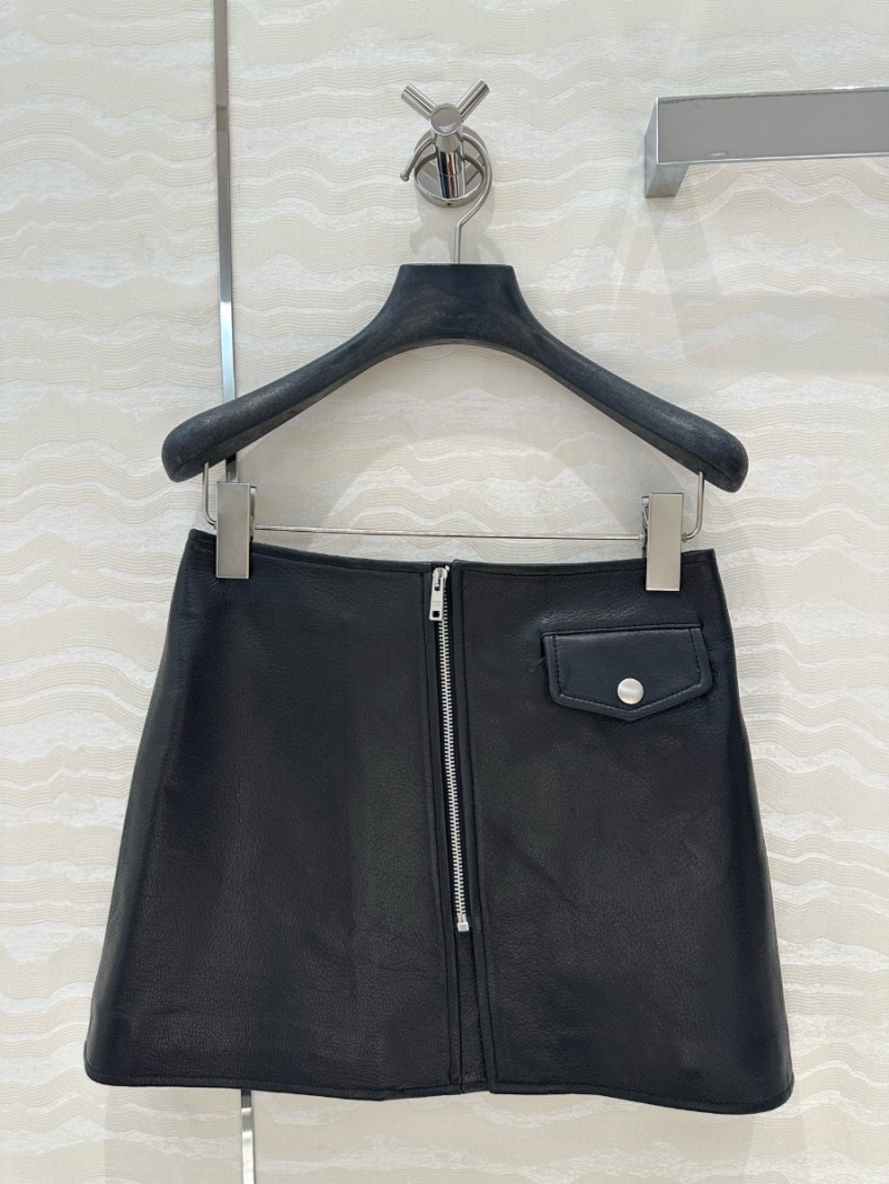 Prada Ultra-Short Leather Mini Skirt – Premium Lambskin