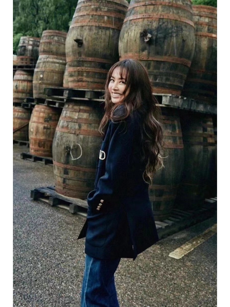 Valentino Double-Breasted Wool Blazer with Gold Buttons