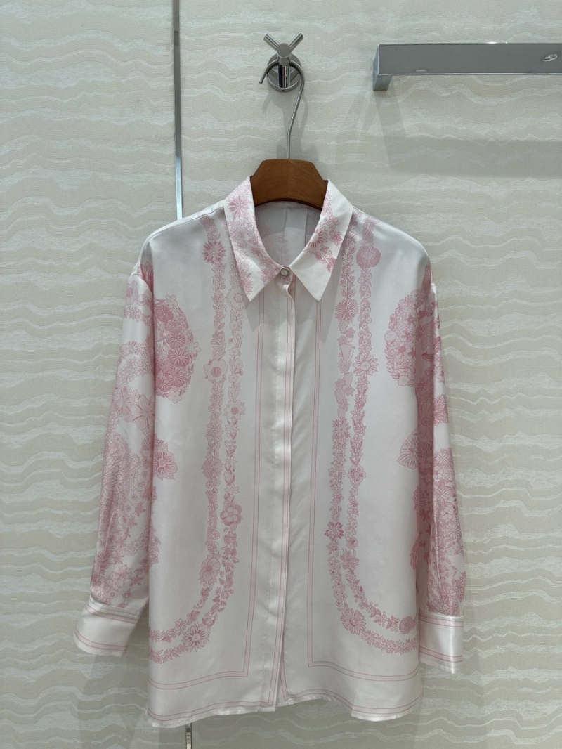 Hermes 2025 Early Spring Brides de Gala en Fleurs Silk Shirt