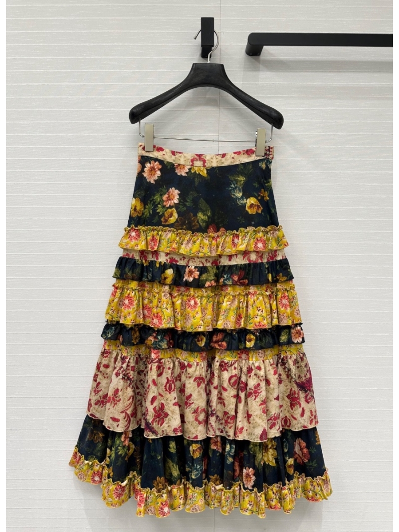 Valentino Exclusive Limited-Edition 25SS Maximalist Patchwork Floral Tiered Skirt