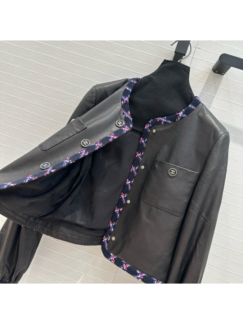 Chanel Limited Edition Lantern Sleeve Sheepskin Leather Jacket