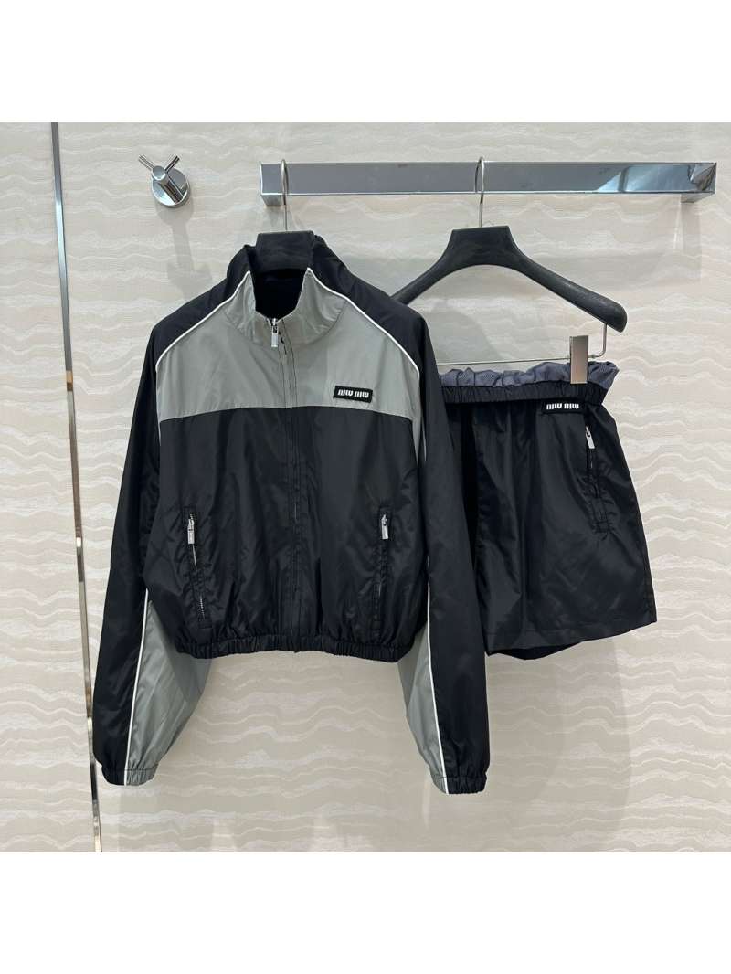 Miu Miu 2025 New Intellectual Chic Sportswear Set – Jacket and Shorts
