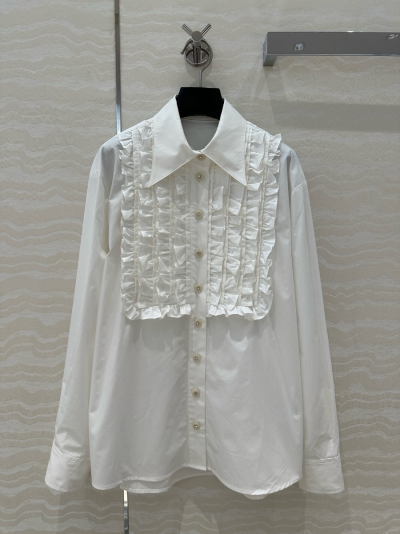 Valentino 2025 Early Spring Resort Collection Ruffled Long-Sleeve Shirt Blouse