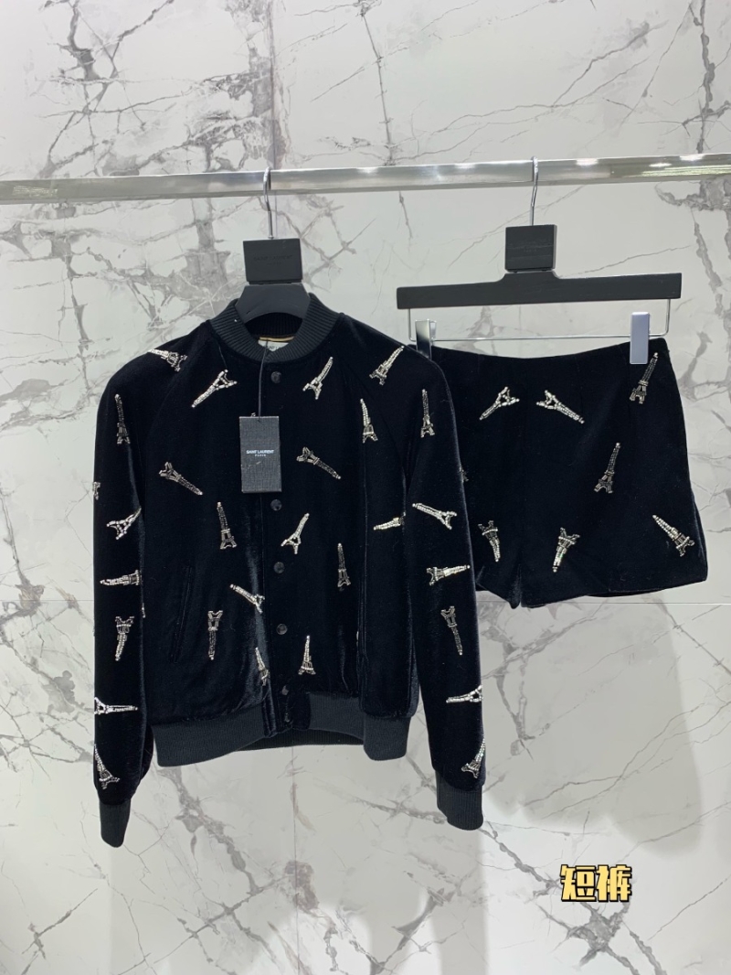 SAINT LAURENT Hand-Embellished Swarovski Crystal Silk Velvet Jacket