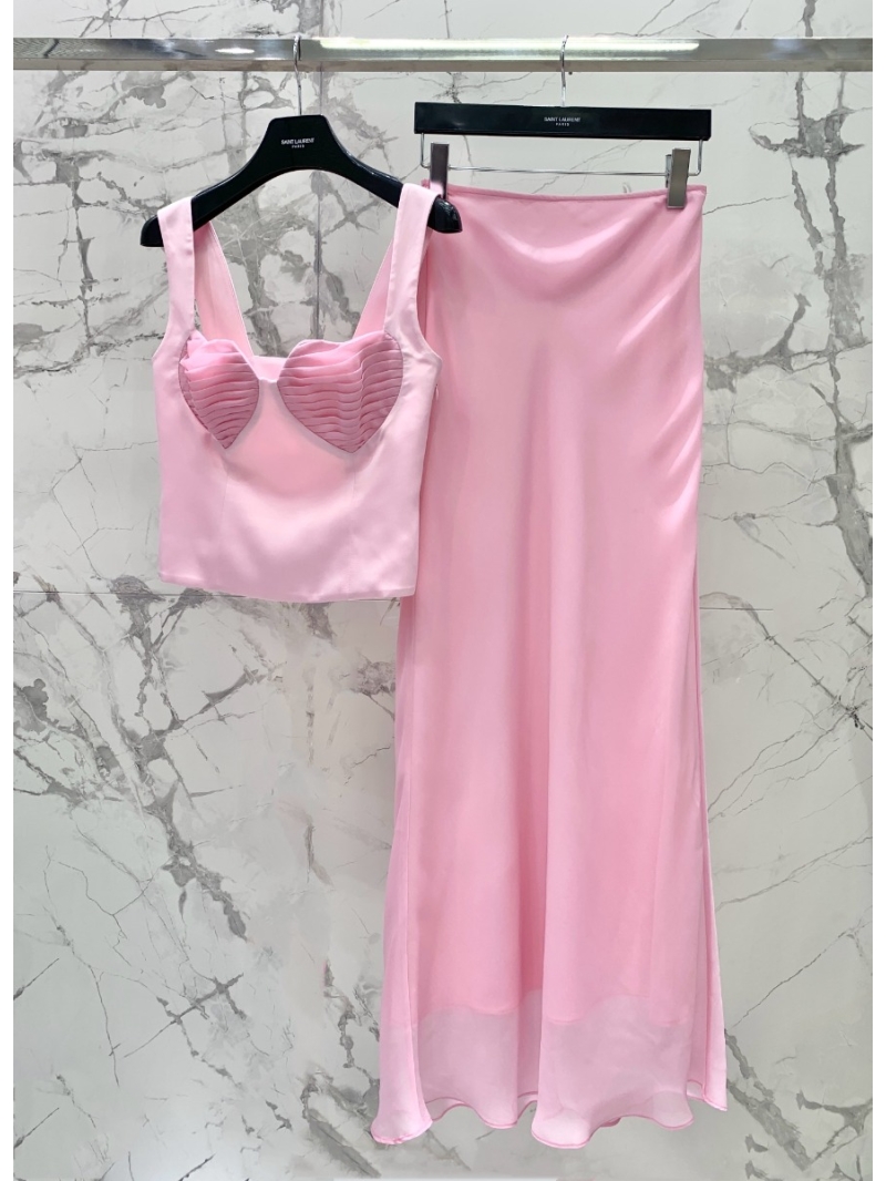 Saint Laurent Sagrada 2024 Exclusive Vintage Collection Heart-Strap Top Pink