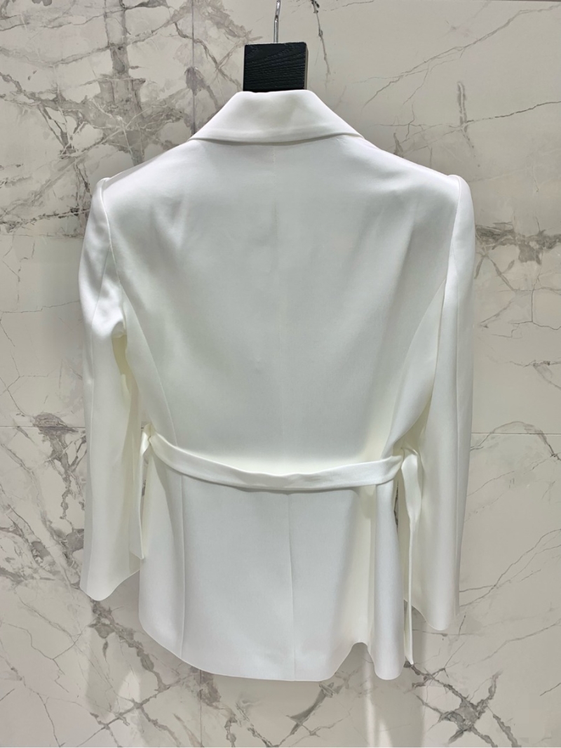 SAINT LAURENT Acetate Satin Tailored Suit WHITE