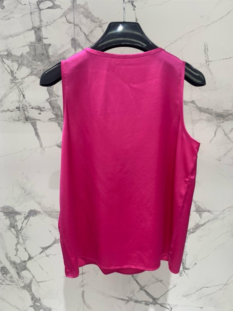 SAINT LAURENT Exquisite Floral Acetate Tank Top pink