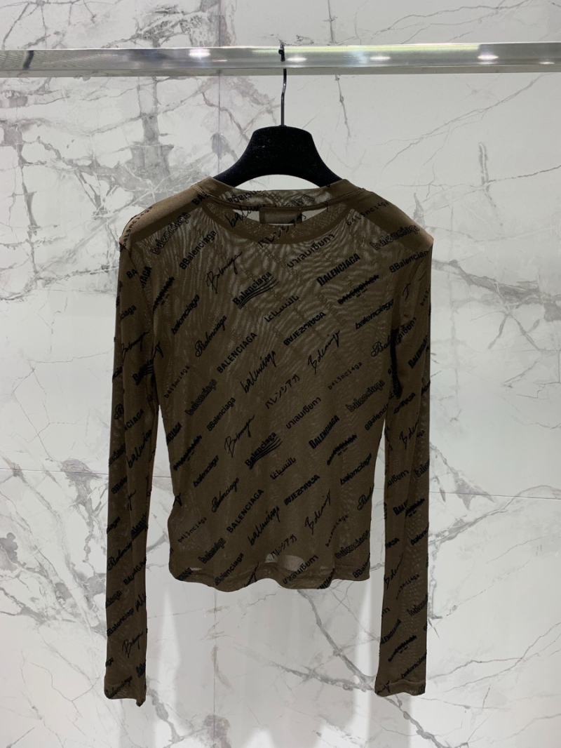 BALENCIAGA 2024 Sheer Mesh Logo Base Layer