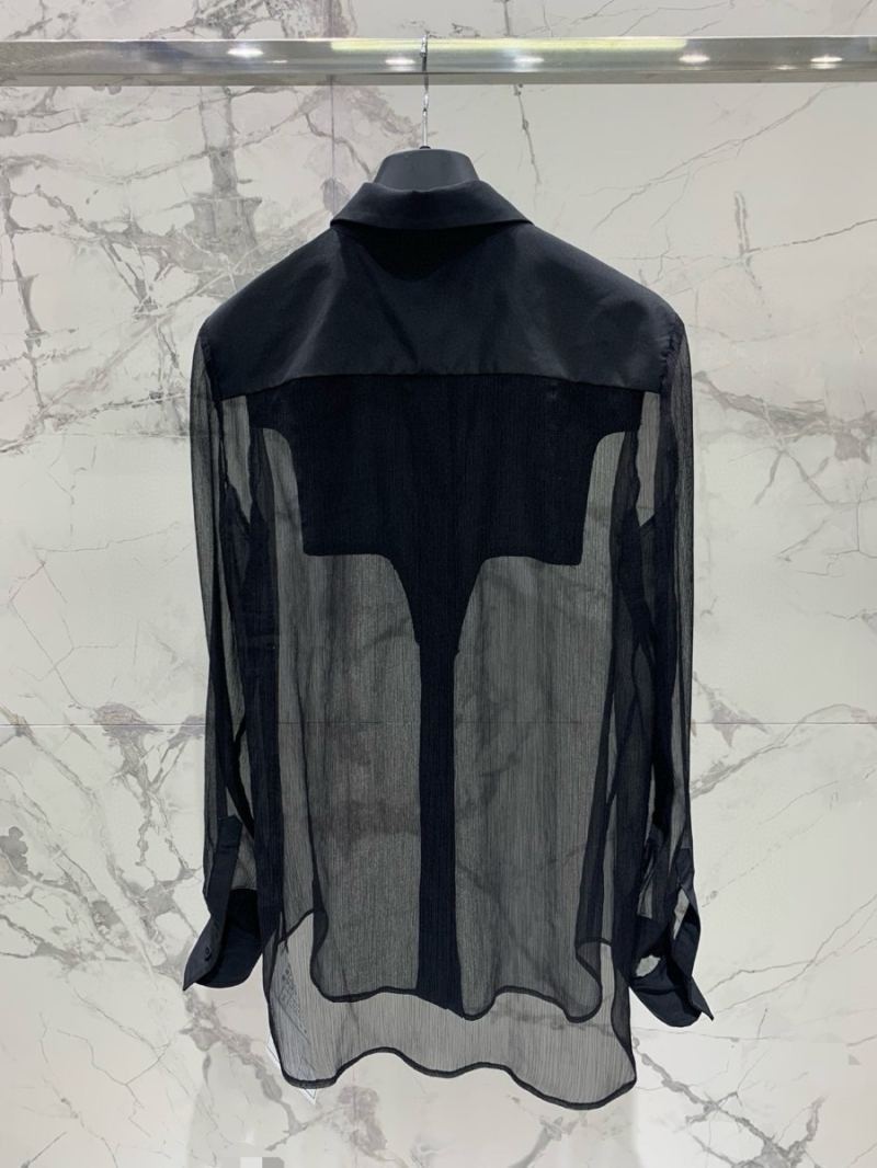 BALMAIN 2024 Sheer Elegance Modern Blouse Black