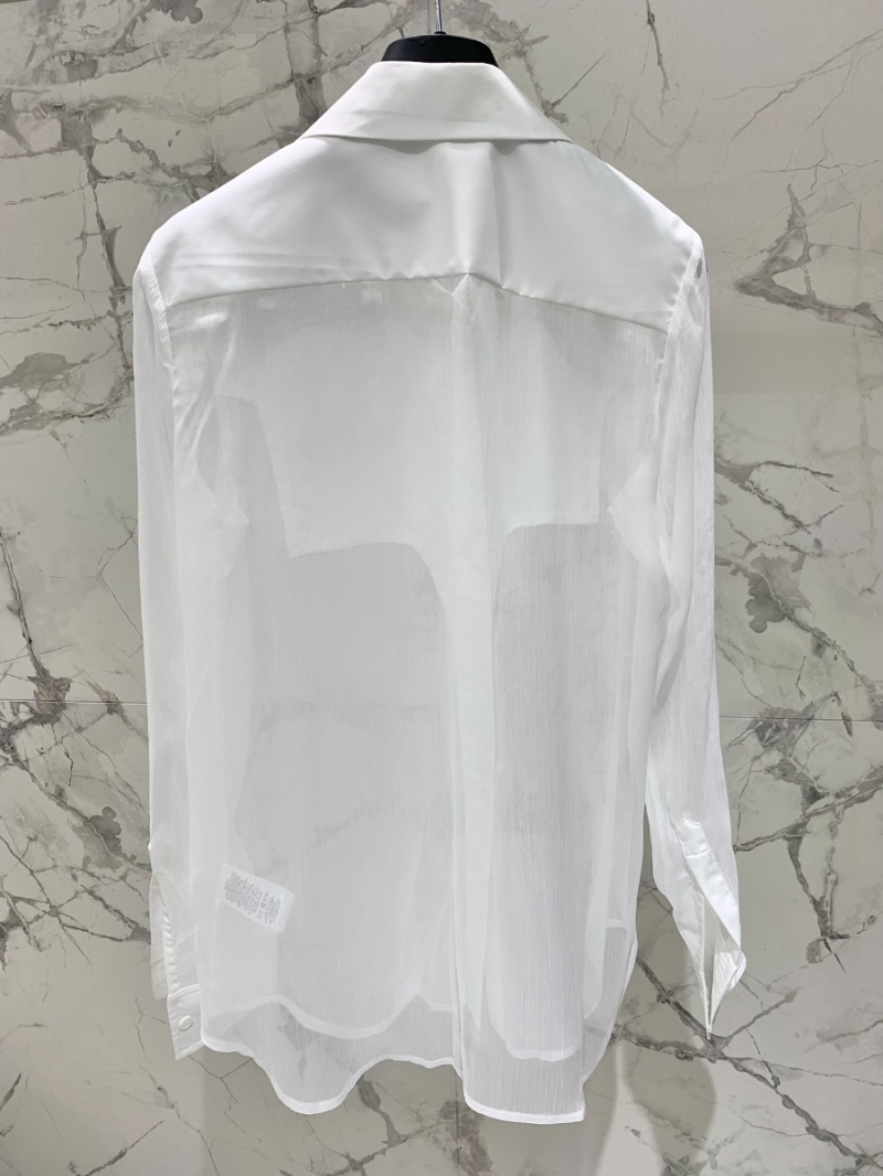 BALMAIN 2024 Sheer Elegance Modern Blouse White