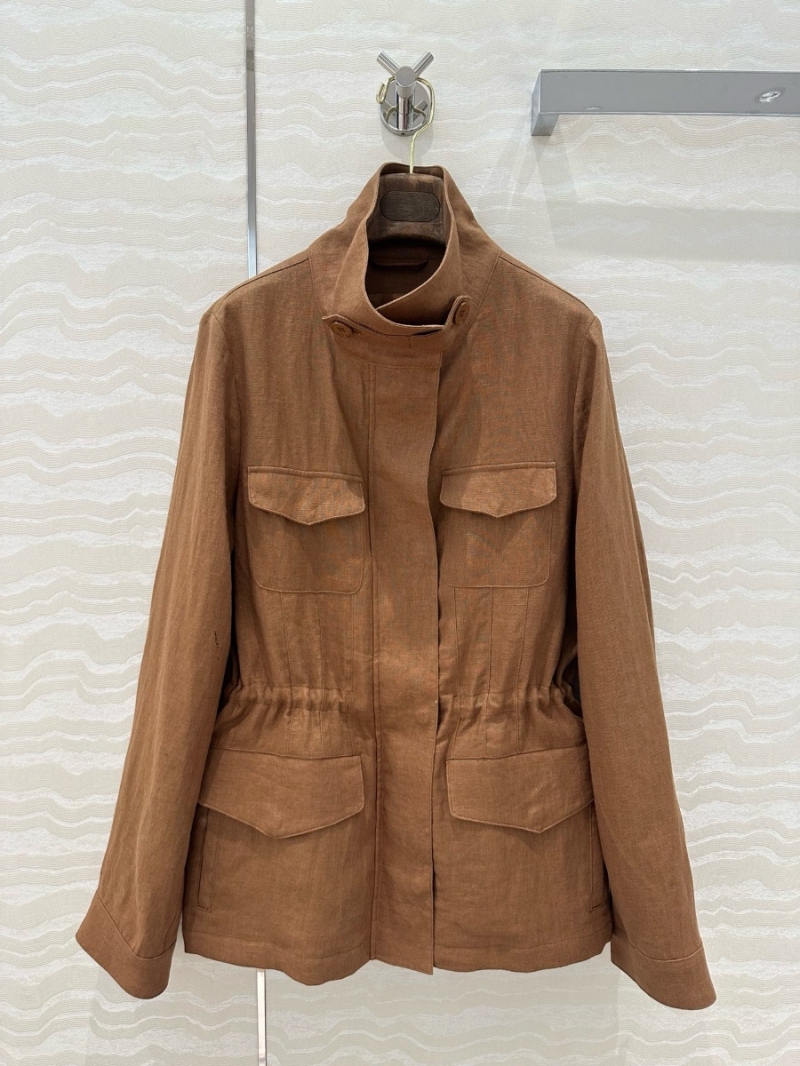Loro Piana 2025 Early Spring Linen Traveler Jacket Brown