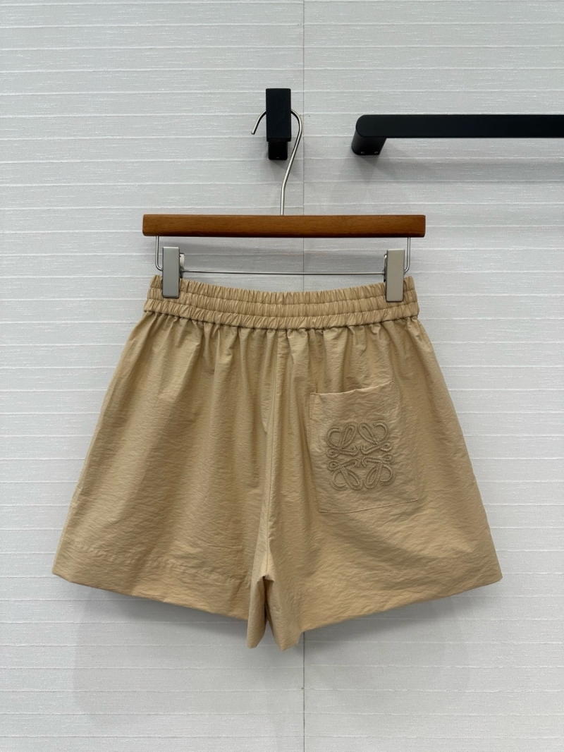 Loewe Paula’s Ibiza Lightweight Textured Cotton Embroidered Shorts beige
