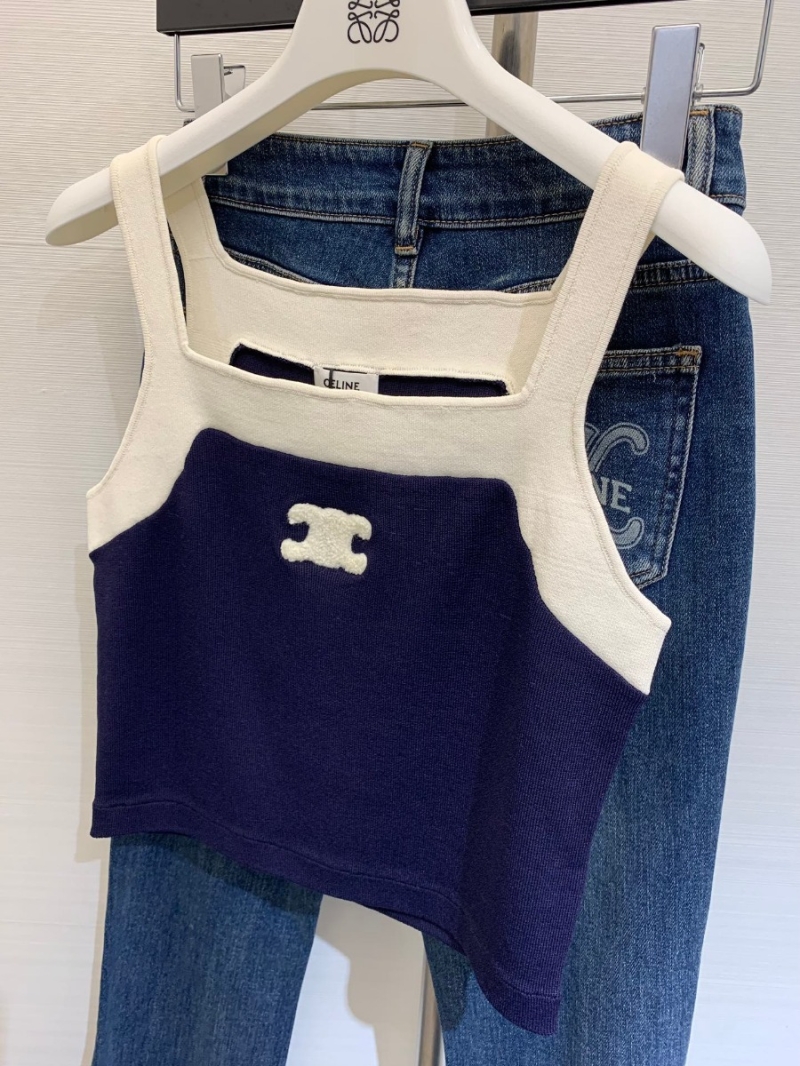 Celine Fall 2024 Colorblock Knit Tank Top