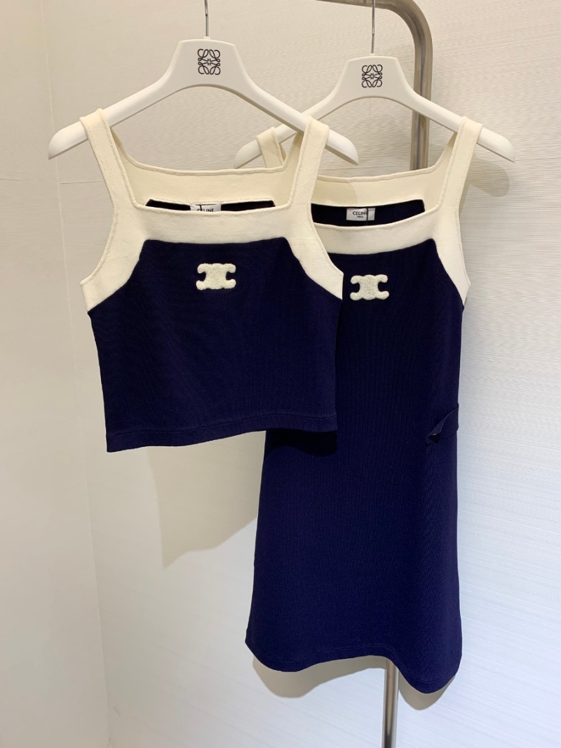 Celine 2024 Early Autumn Collection Colorblock Knit Dress