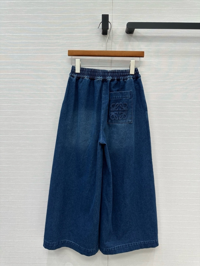 Loewe Paula’s Ibiza Denim Wide-Leg Cropped Pants