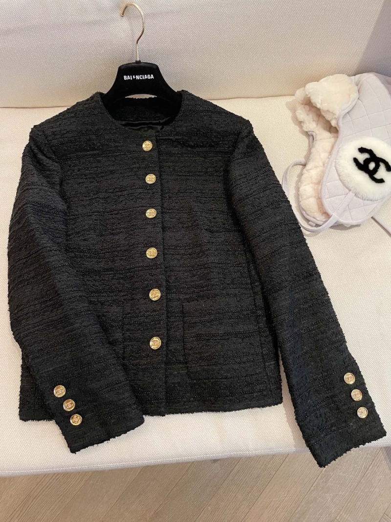 Chanel Classic Wool Tweed Jacket with Gold Buttons and Silk Lining