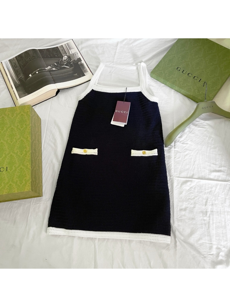 Gucci 25SS Early Spring Contrast Trim Knit Tank Dress