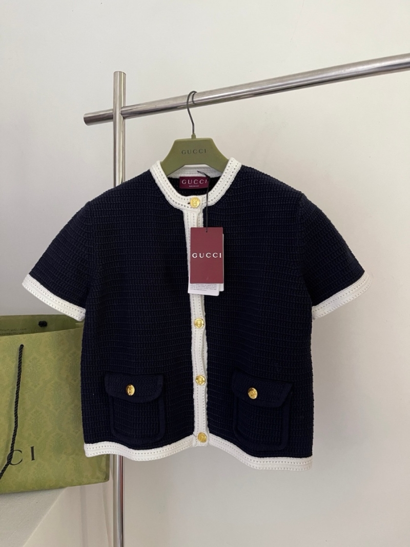 Gucci 25SS Fine Cotton Cardigan with Crest Buttons
