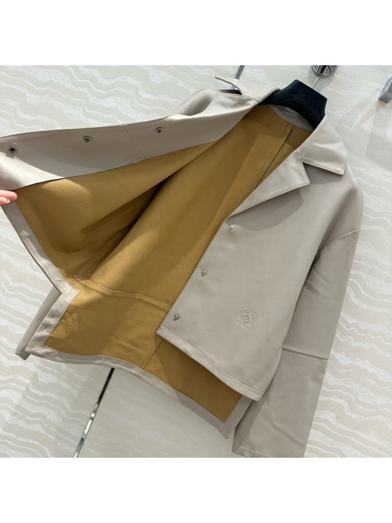 Loewe Minimalist Shearling Craft Lambskin Jacket Beige Limited Edition