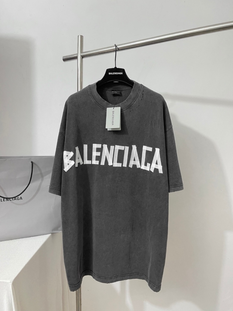 Balenciaga Masking Tape Logo T-Shirt – Washed Vintage Cotton