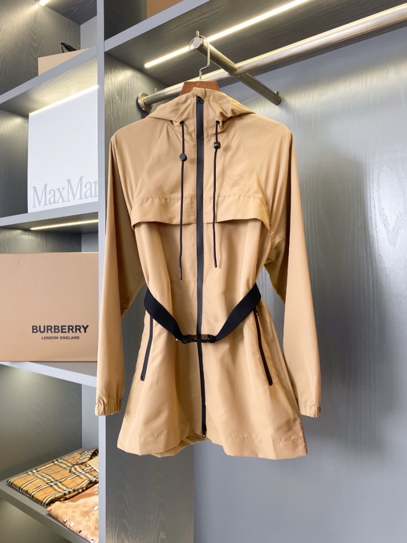 Burberry Equestrian Knight Print Hooded Gabardine Jacket Beige