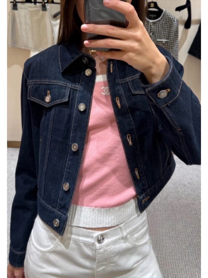 Chanel Classic Denim Jacket with CC Hardware