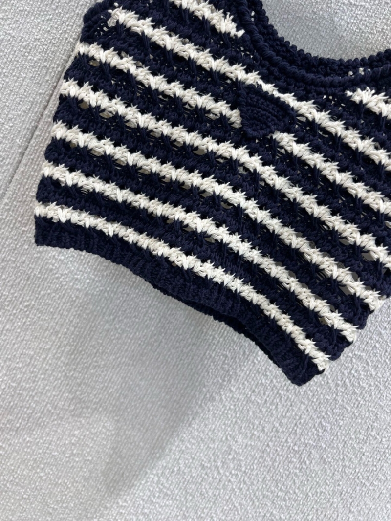 Prada 25SS Spring Summer Exclusive Striped Knitted Crop Vest