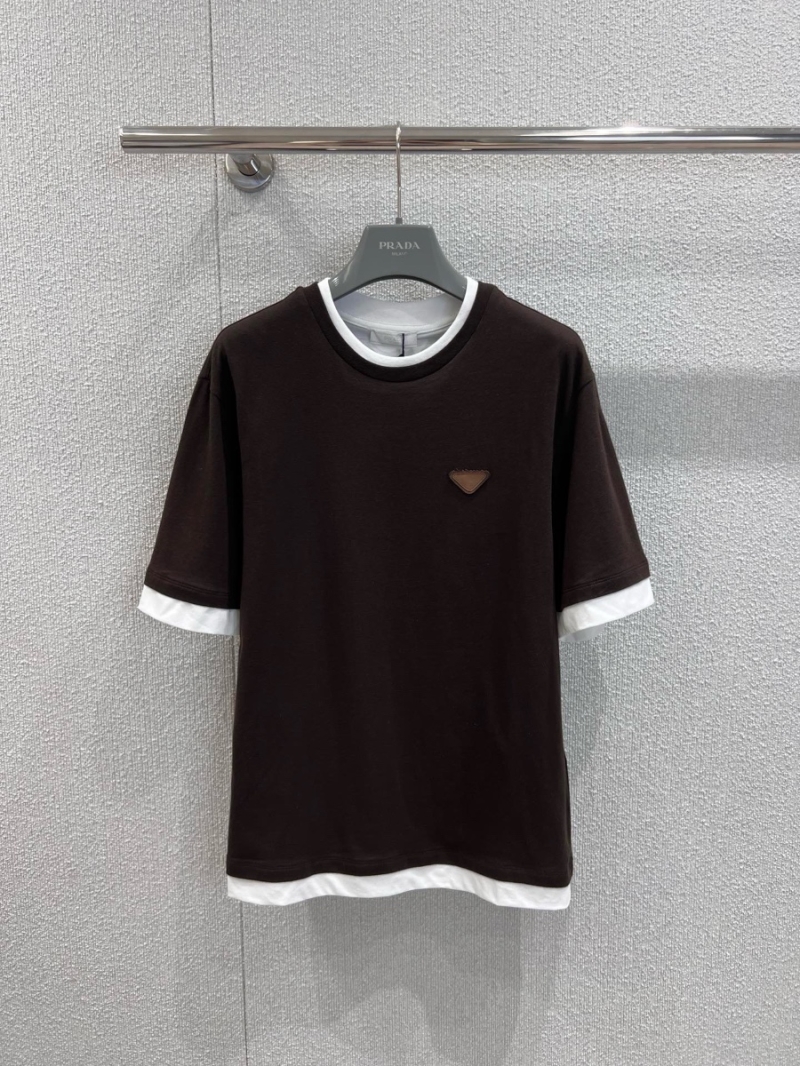 Prada 25SS Spring Summer Exclusive Oversized Tri-Logo Contrast T-Shirt