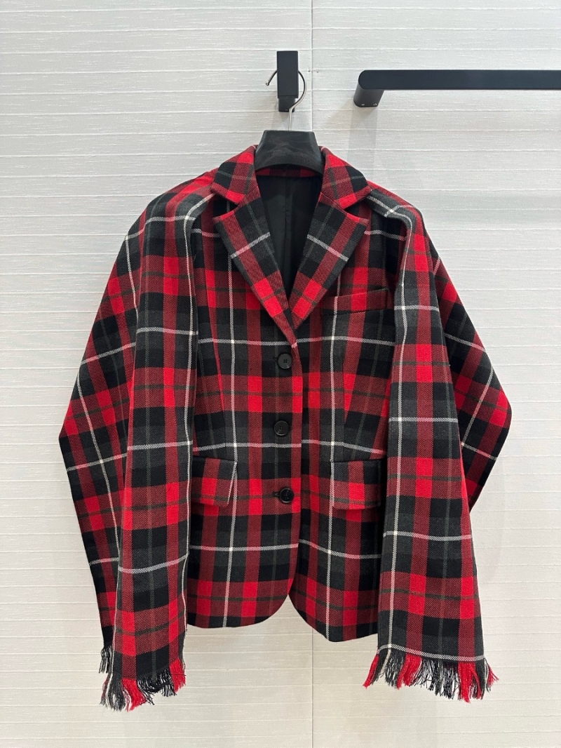 Dior 2025 Early Spring Plaid Scarf Blazer - Elegant Versatility