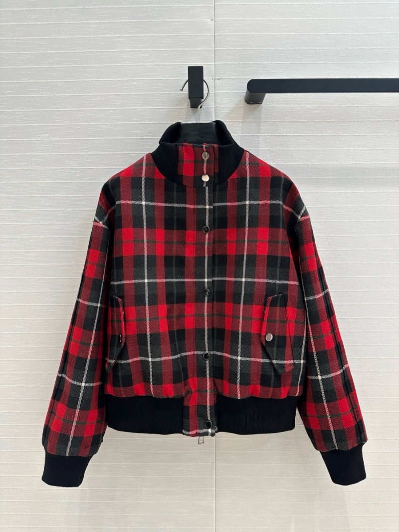 Dior 2025 Early Spring Plaid Wool Baseball Jacket - Casual Chic