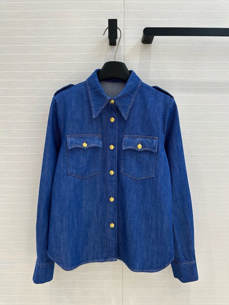 Valentino Early Spring Denim Shirt - Washed Blue Elegance