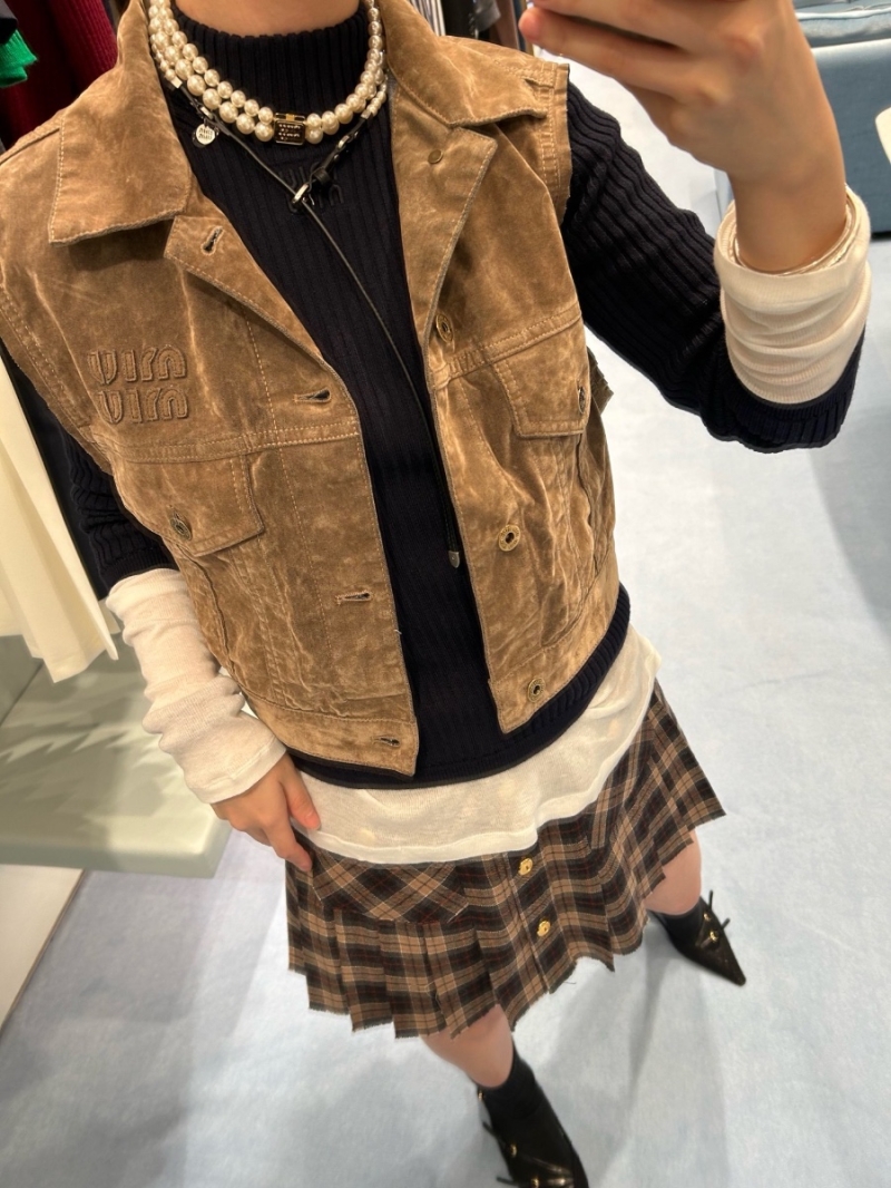 Miu Miu Spring Summer Limited Edition Velvet Denim Cropped Vest Jacket