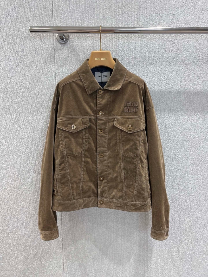 Miu Miu Exclusive Spring Summer Velvet Denim Jacket